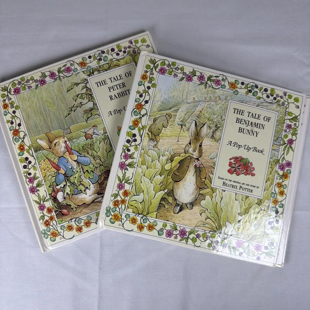 Beatrix Potter Pop-Up Books Set Peter Rabbit & Benjamin Bunny Vintage 1994 3D